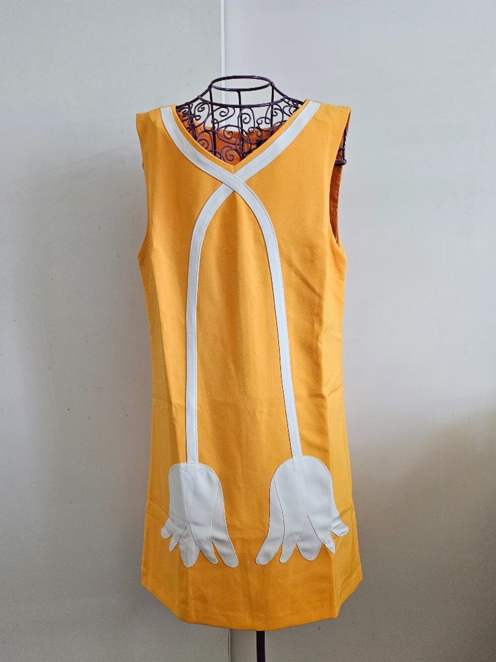 Victoria Beckham for Target Party/Cocktail Gold with White Tulip Shift Dress XS